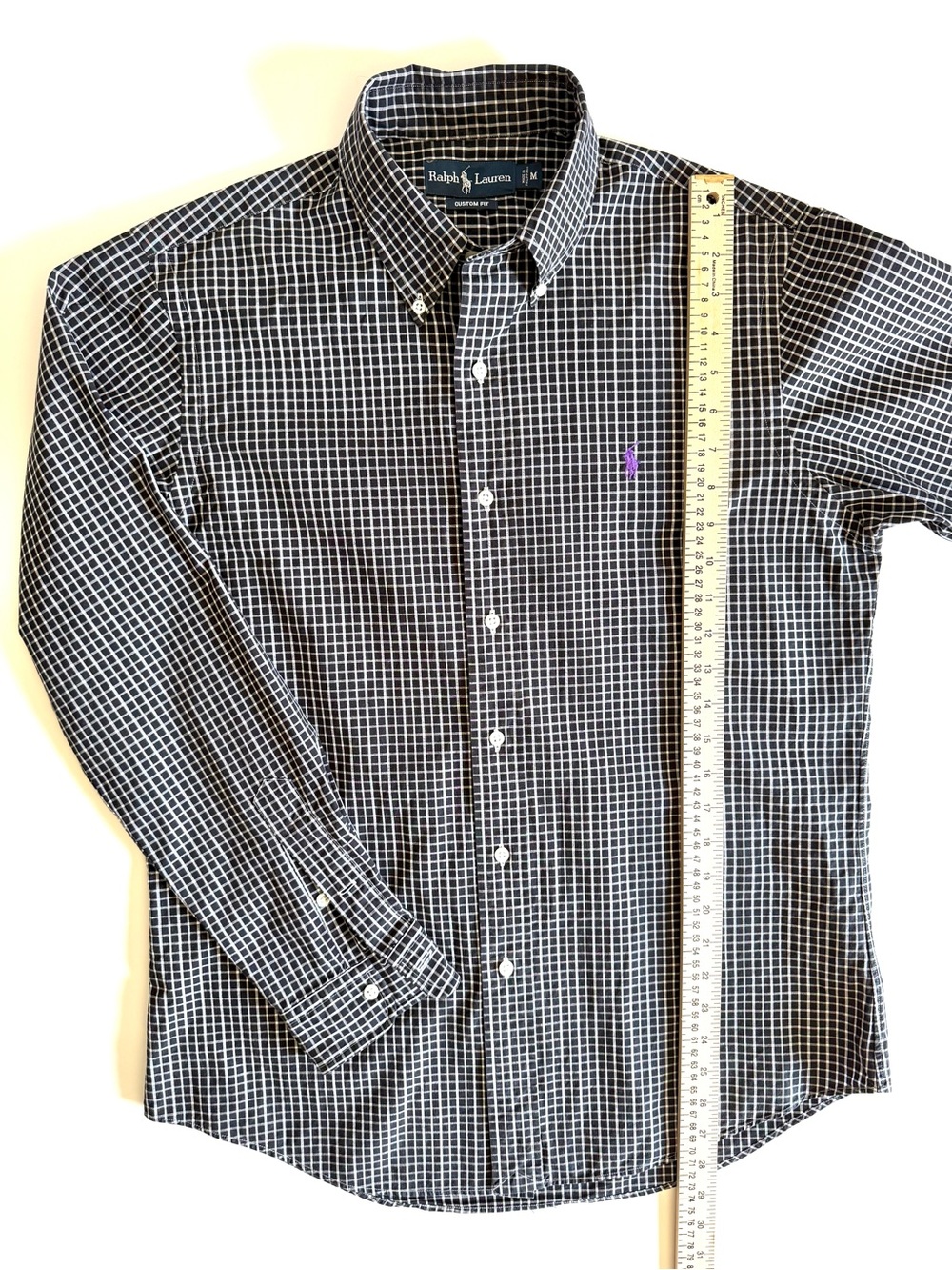 Ralph Lauren Polo Black & White Windowpane Button-Down Shirt M Preppy Academia - Picture 7 of 10